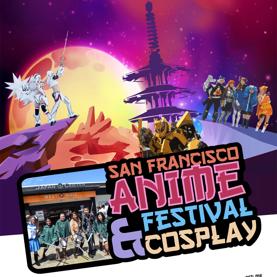 Flyer for 2019 SF Anime Festival & Cosplay event