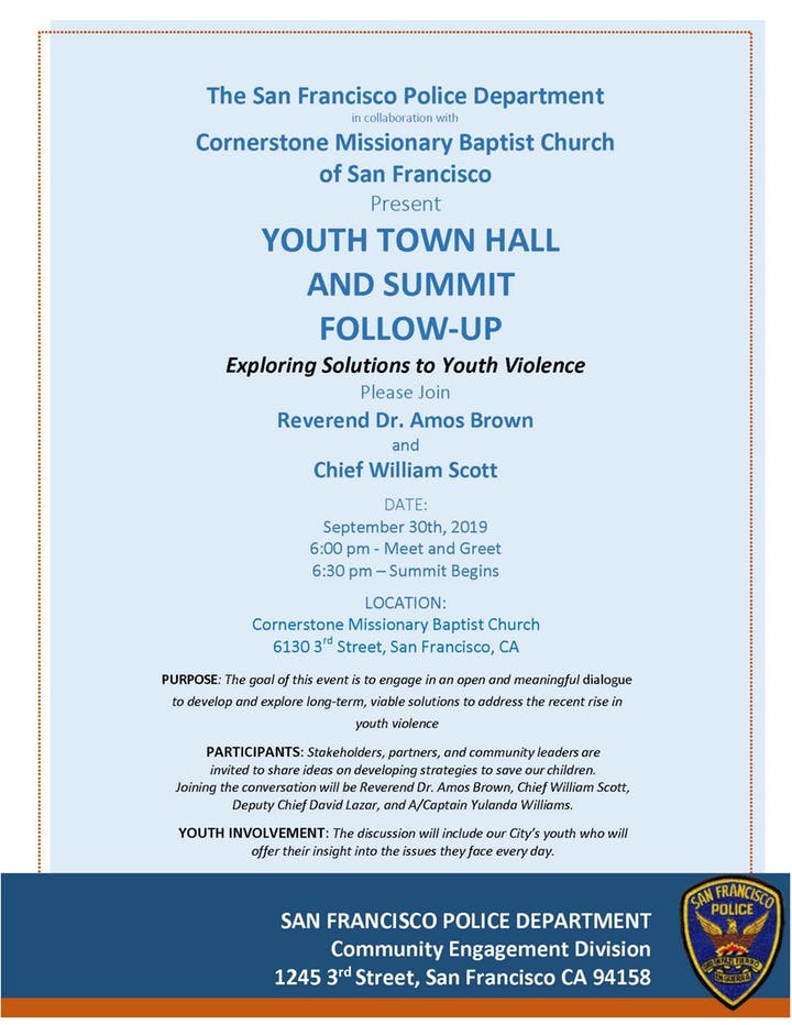Flyer for Youth Town Hall