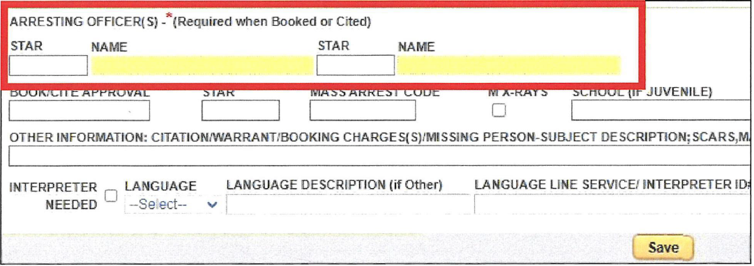 arrest reports screenshot