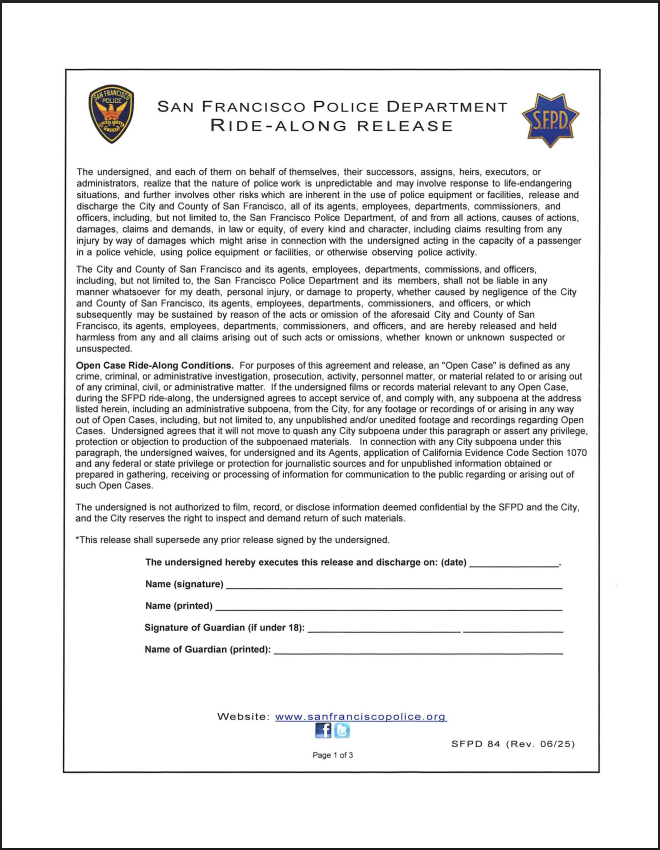 Ride-along application page 1