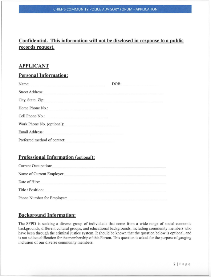 screenshot of CCPAF Application page 2