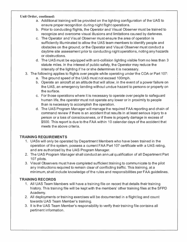 Department Drone Policy Unit Order Issued to Technical Services Unit (TSU) (24-01) page4