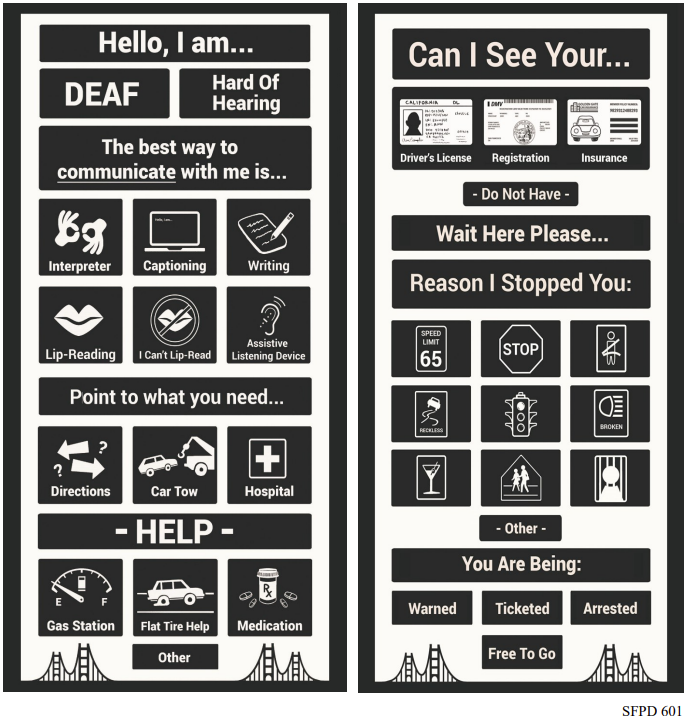 Communication Card for Officers