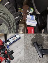 Photo for news release showing suspect weapon and catalytic converter theft tools