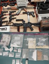 Image of weapons and narcotics seized