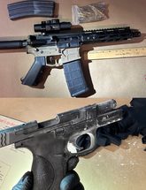 Images of weapons seized from burglary suspects