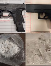 Image of firearms and narcotics seized from felony arrests