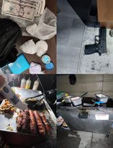 Image of narcotics, firearms, and items seized during enforcement operation