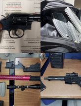 Images of weapons and narcotics seized during arrest