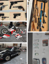 Image of firearms and narcotics seized after months-long investigation