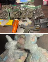 Image of narcotics and firearm seized from suspect