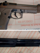 Image of firearm and magazine seized off armed suspect