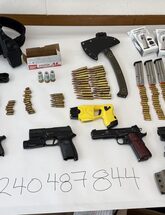 Image of confiscated firearms from homicide suspect