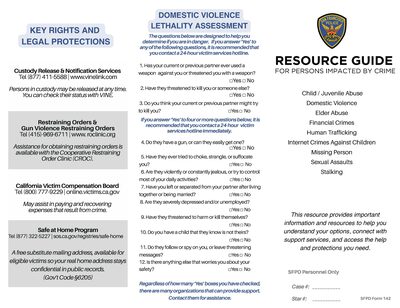 Page 1 of Resource Guide for Persons Impacted by Crime