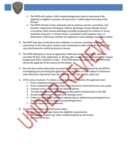 Carrying Concealed Weapon Policy Page 2