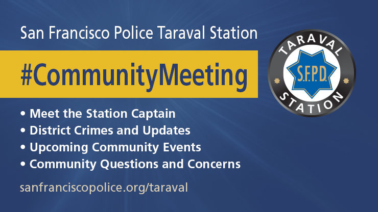 SFPD Taraval Station Community Meeting graphic