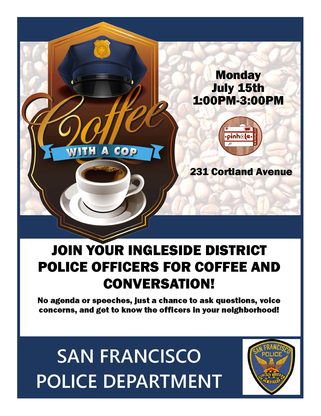 Picture of Coffee with a Cop logo for an Ingleside Station event