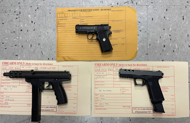 Photo of firearms used by carjacking suspects