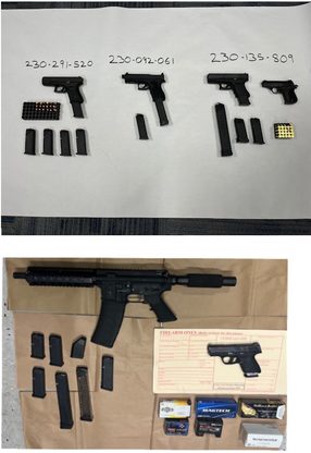 Image of weapons seized during search warrant