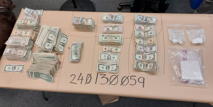 image of narcotics and currency seized during investigation