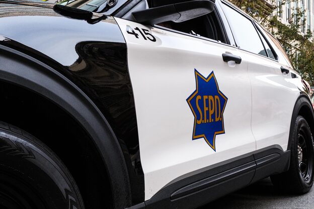 Image of side panel of police patrol vehicle