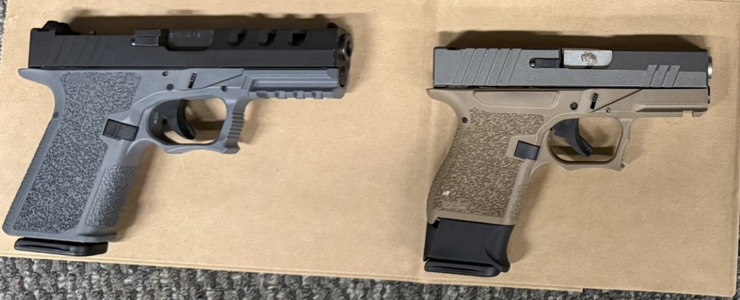 Image of two firearms seized from suspect