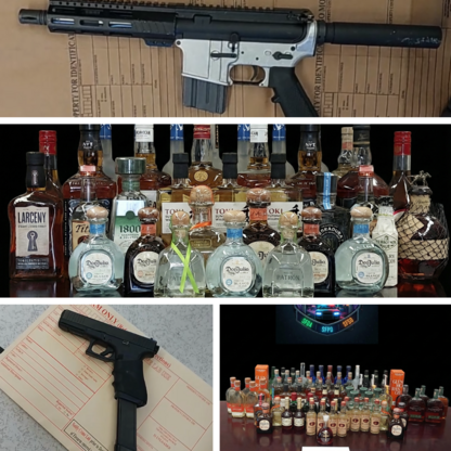 Image of firearms and evidence seized from arrest of prolific theft crew