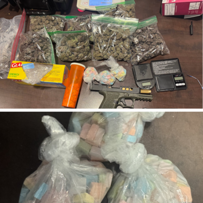 Image of narcotics and firearm seized from suspect