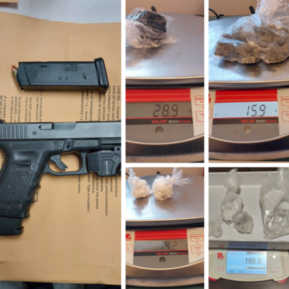 Image of narcotics and firearm seized in enforcement operation