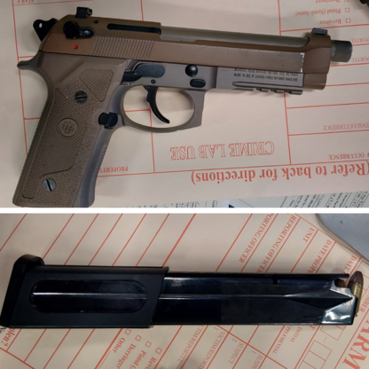 Image of firearm and magazine seized off armed suspect