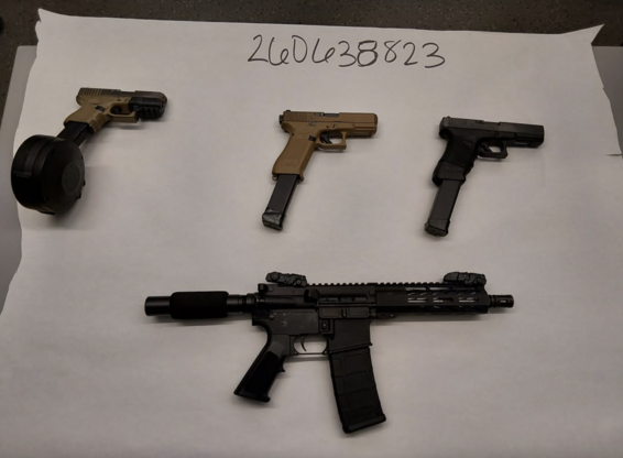 Image of firearms seized from suspects