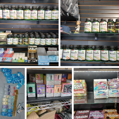 Image of illegal items seized from city smoke shops
