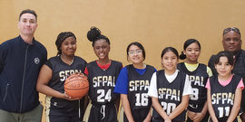 SFPAL Officers with Basketball Team
