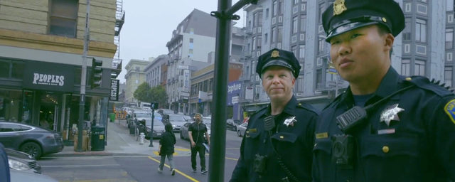 Picture of two Northern foot beat officers on a street corner