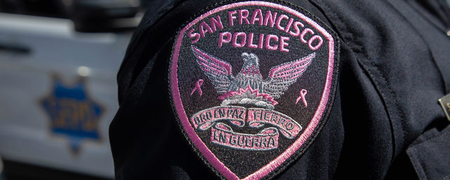 SFPD Pink Patch on Officer's Uniform